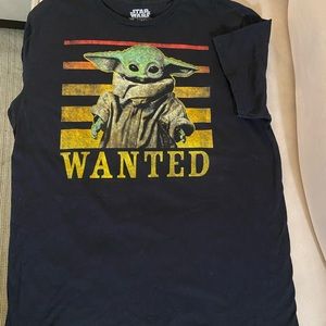 Men’s Star Wars black Baby Yoda “wanted” tee Sz: XL